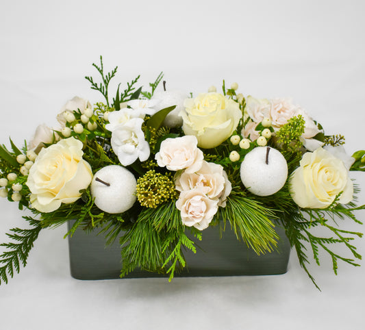 Winter White Rectangular Centrepiece