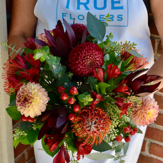 Rich Red & Burgundy Autumnal Bouquet